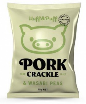 Huff and Puff Pork Crackle Wasabi Peas 35gr