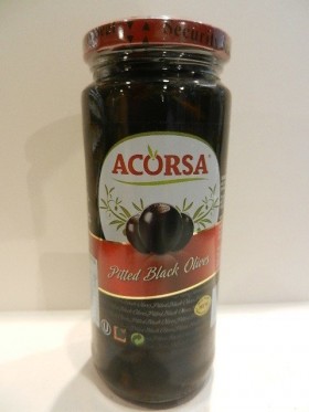 Acorsa Black Pitted Olives 340g Jar
