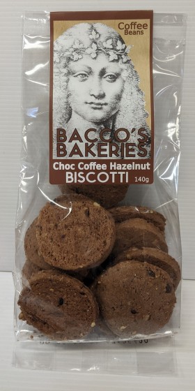 Baccos Choc Coffee Hazelnut Biscotti 140gr