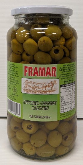 Framar Pitted Green Olives 900gr