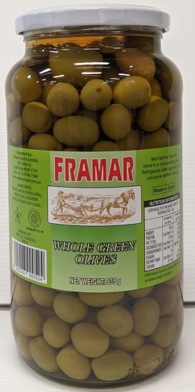 Framar Whole Green Olives 935gr