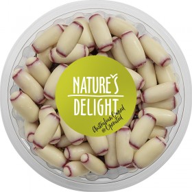 Natures Delight White Choc Raspberry Bullets