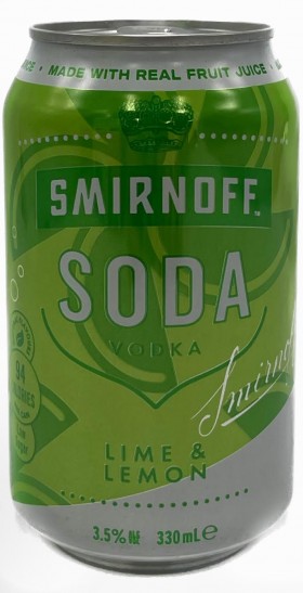 Smirnoff Soda Lime And Lemon Cans 330ml