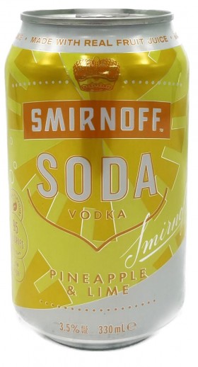 Smirnoff Soda Pineapple And Lime Cans 330ml