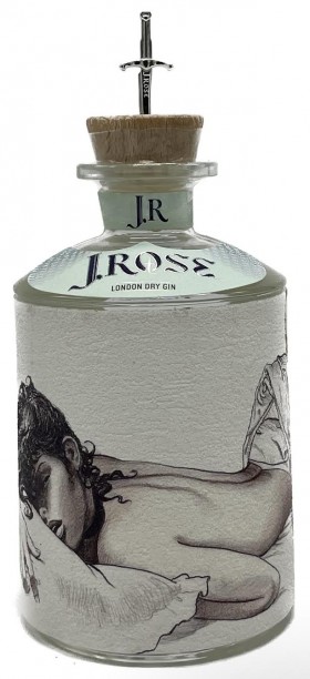 J Rose London Dry Gin Women Lying On Pillow 700m