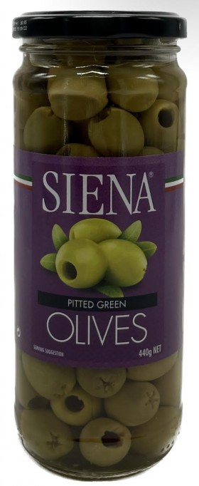 Siena Pitted Green Olives 440g