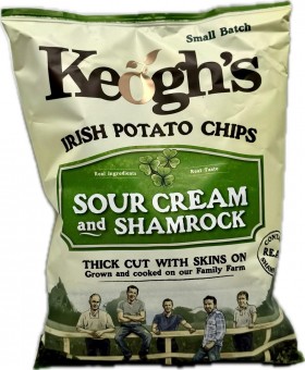Keoghs Irish Sour Cream Shamrock Chips 125g