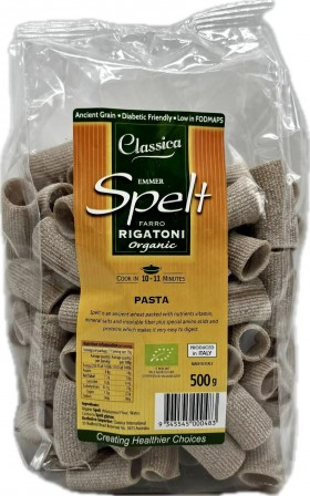 Classica Organic Spelt Rigatoni Pasta 500g