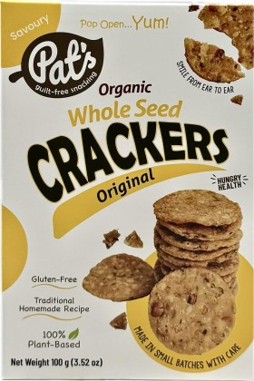 Pats Organic Whole Seed Crackers Original 100g