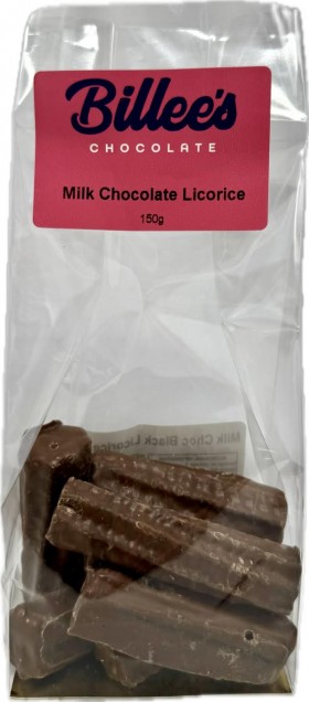 Billees Milk Chocolate Licorice 150g