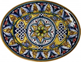 Assisi 38cm Light Blue Flowers Oval Platter