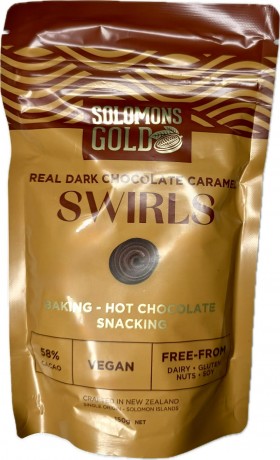 Solomons Gold Caramel Dark Chocolate Swirls