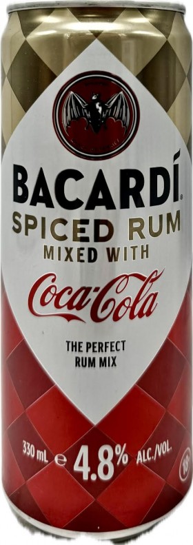 Bacardi Spiced Rum And Coca Cola 330ml
