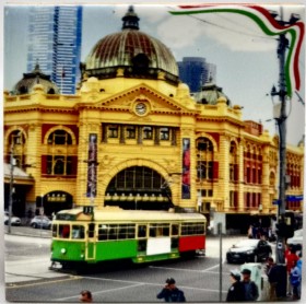 Coaster Stories Italian Flag Tram Tile