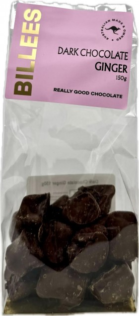 Billees Dark Chocolate Ginger Bag 150g