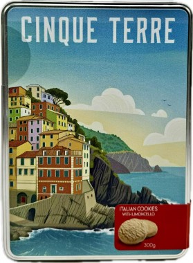 Italia Cinque Terre Tin Limoncello Cookies 300g