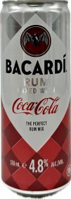 Bacardi White Rum And Coco Cola 330ml