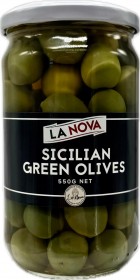 La Nova Sicilian Green Olives 550g