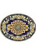 Assisi 42cm Oval Dark Blue Feather Platter