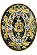 Assisi 42cm Oval Black Flower Platter