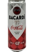 Bacardi White Rum And Coco Cola 330ml